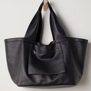 Free People Black Vegan Leather Tote